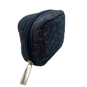 Bolsinha porta óleo - jeans com azul marinho
